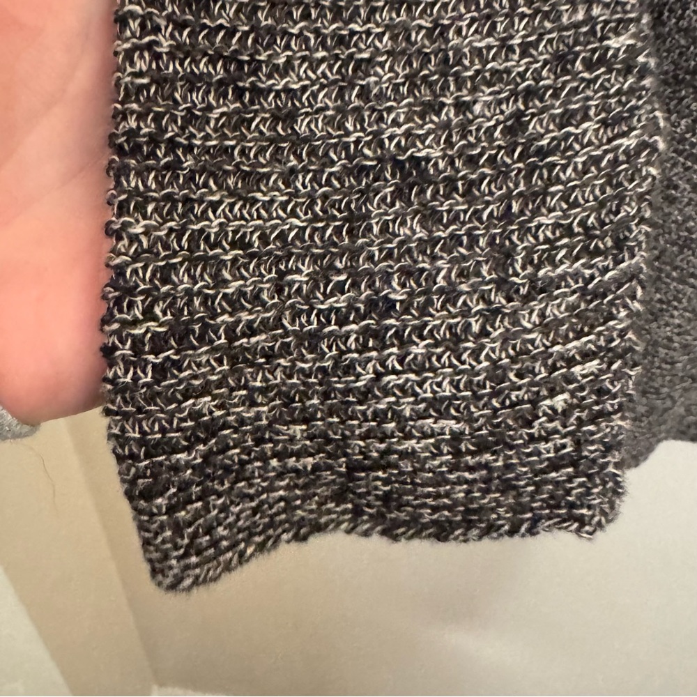 Eileen Fisher‎ Tan & Black Marled Linen Open Front Cardigan Size Large Lagenlook - Picture 5 of 9